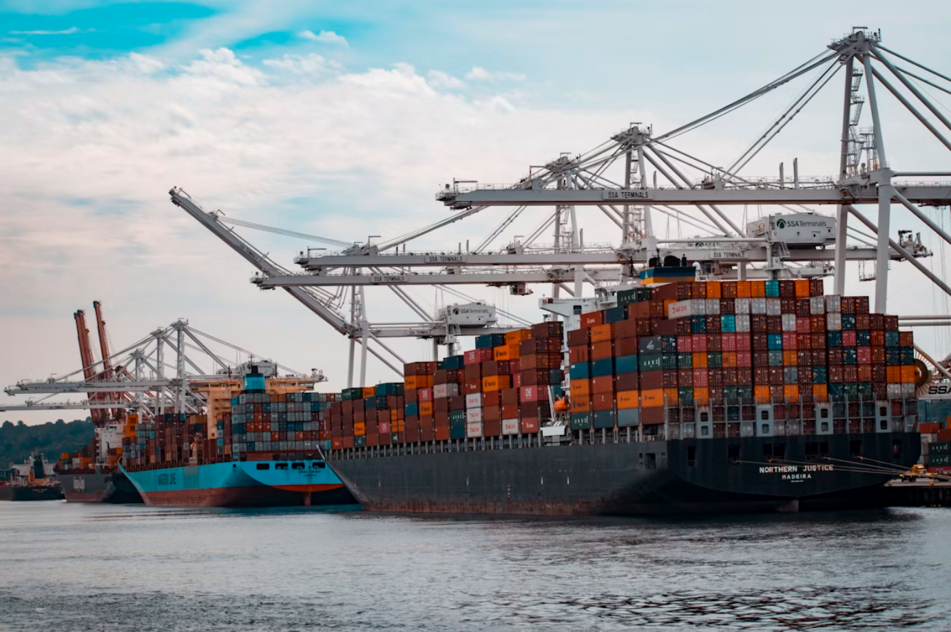 Cargo containers at port